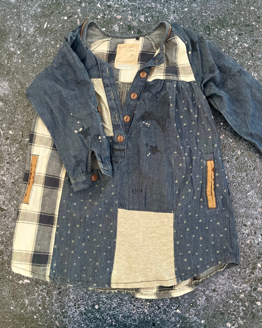 Next denim patchwork dress 18/24M
