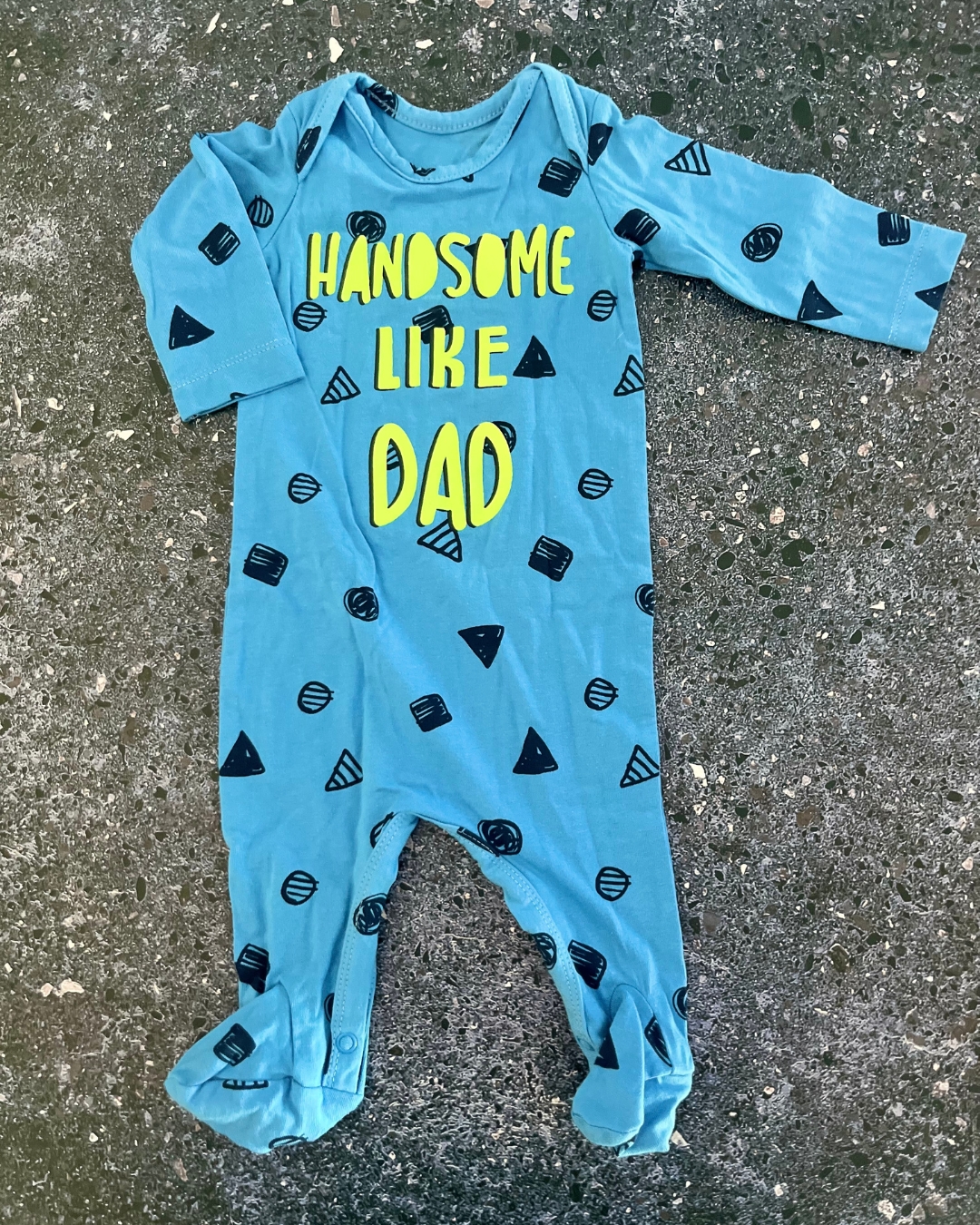 Woolworths blue Handsome Like Dad onesie 1/3M
