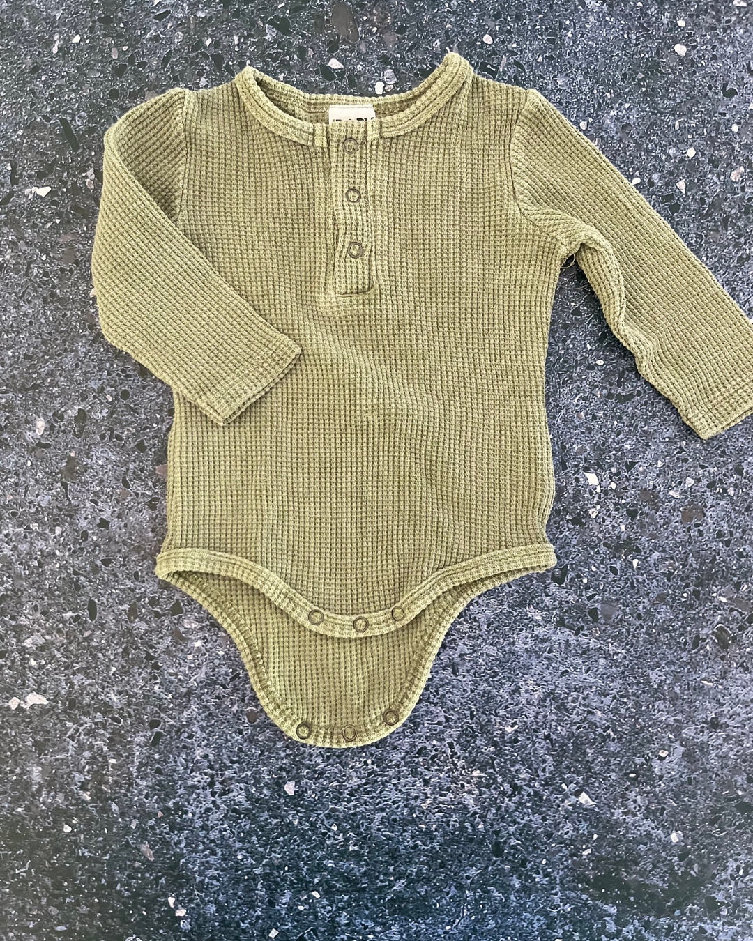 Cotton On green waffle weave baby grow 0/3M