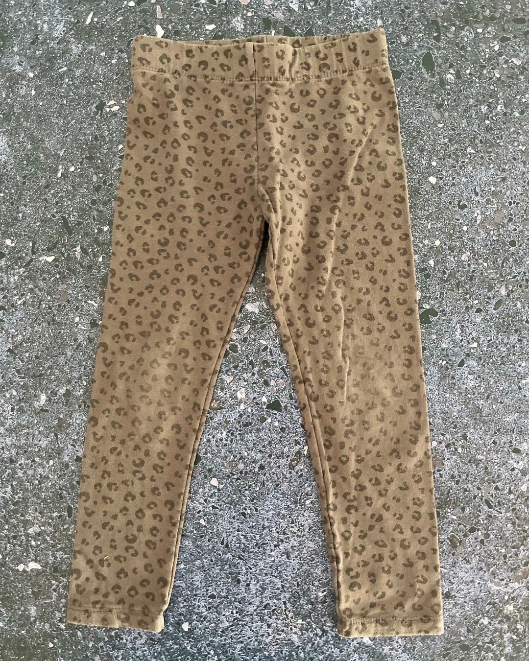 H&M brown leopard print pants 3/4Y