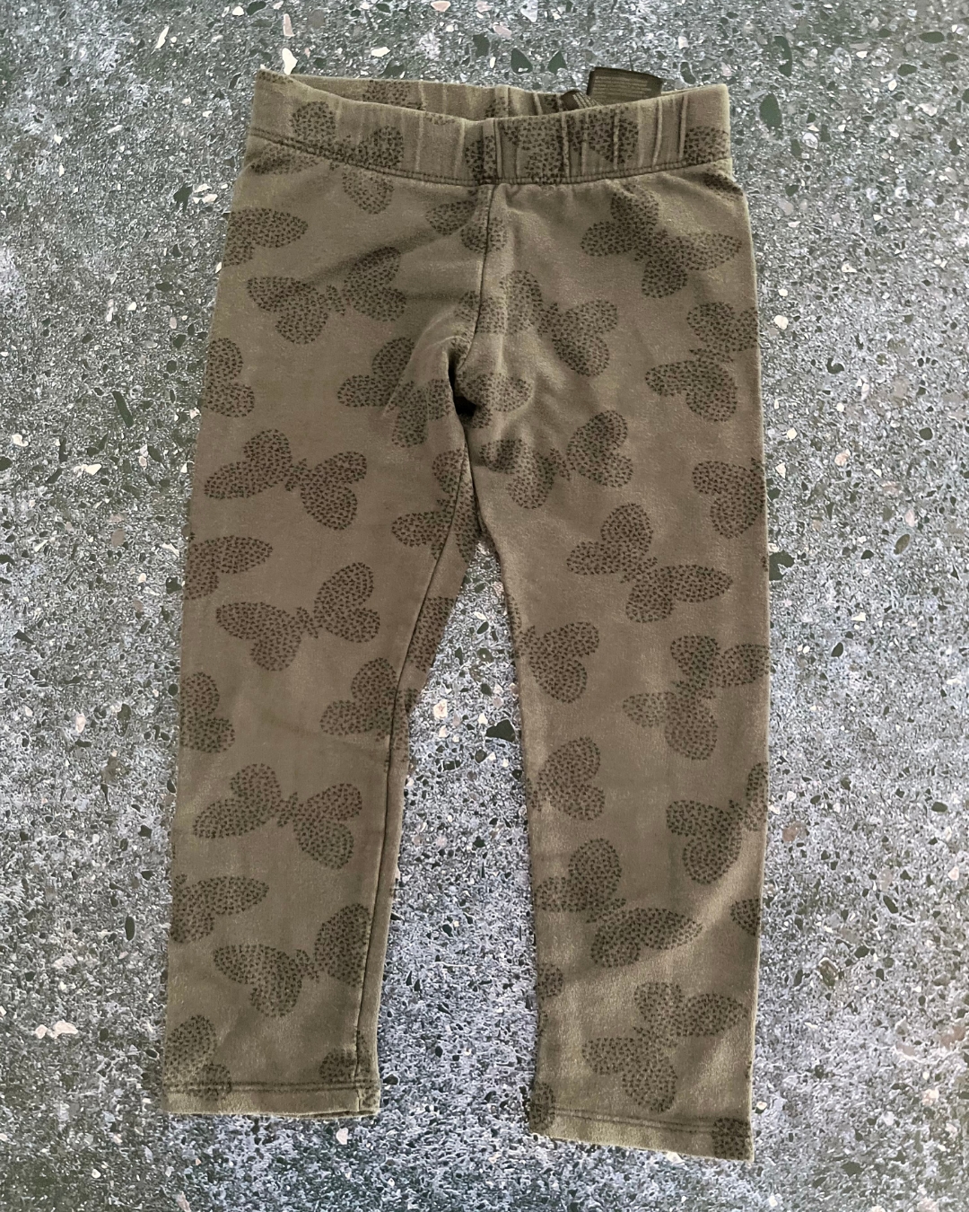 H&M charcoal tonal butterfly pants 3/4Y