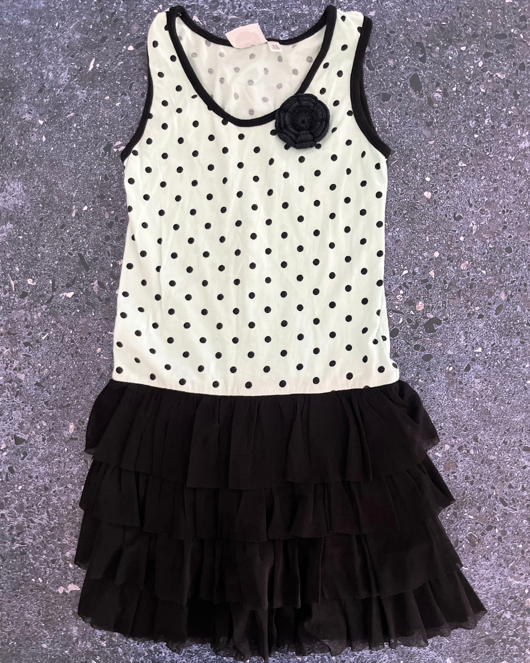 Wild Blossom green polka dot tulle dress 4/5Y
