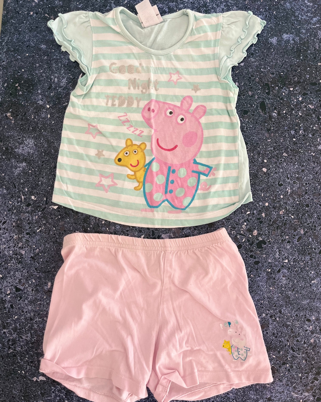 Peppa Pig green and pink pajama set 3/4Y