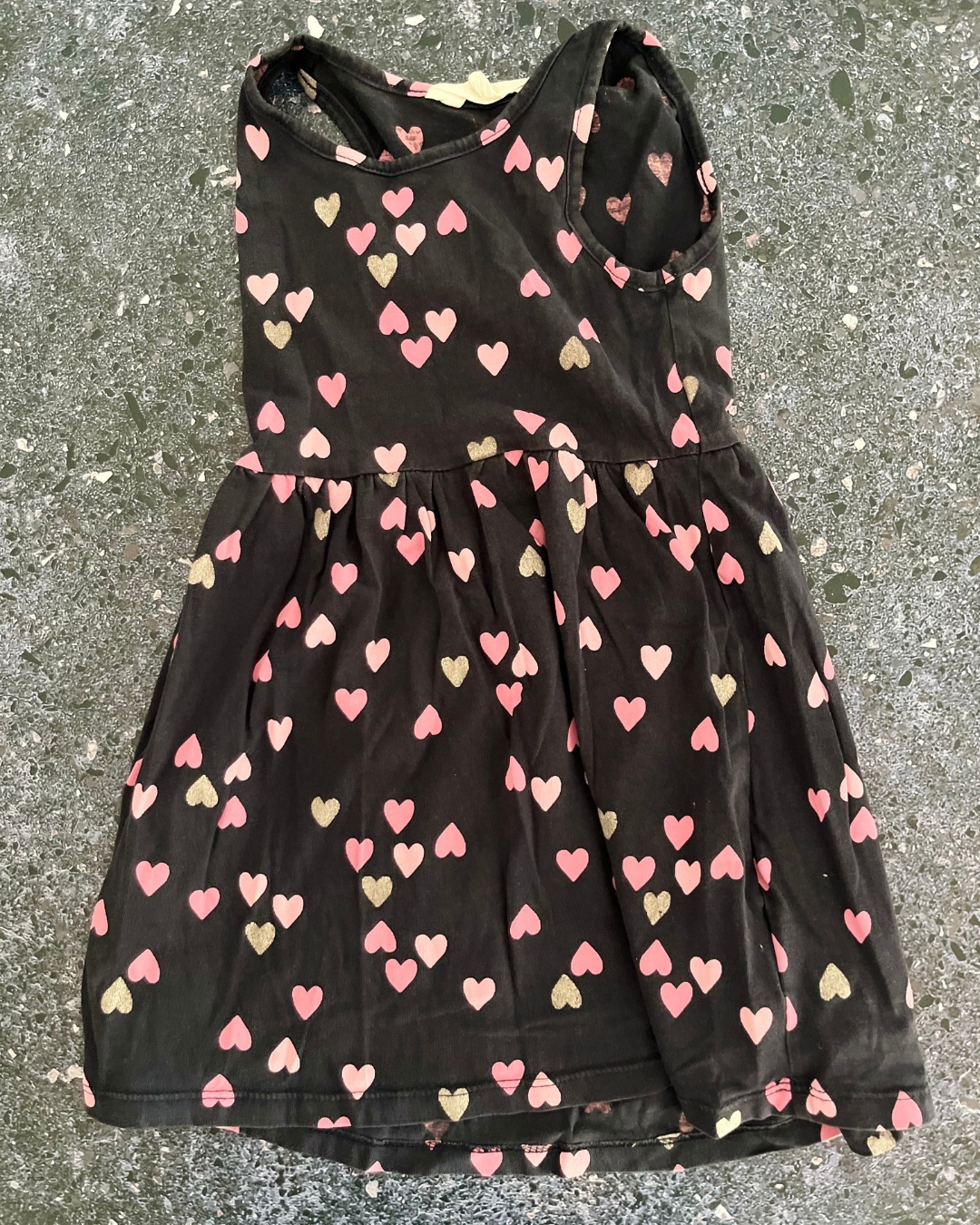 H&M blue hearts dress 2/4Y