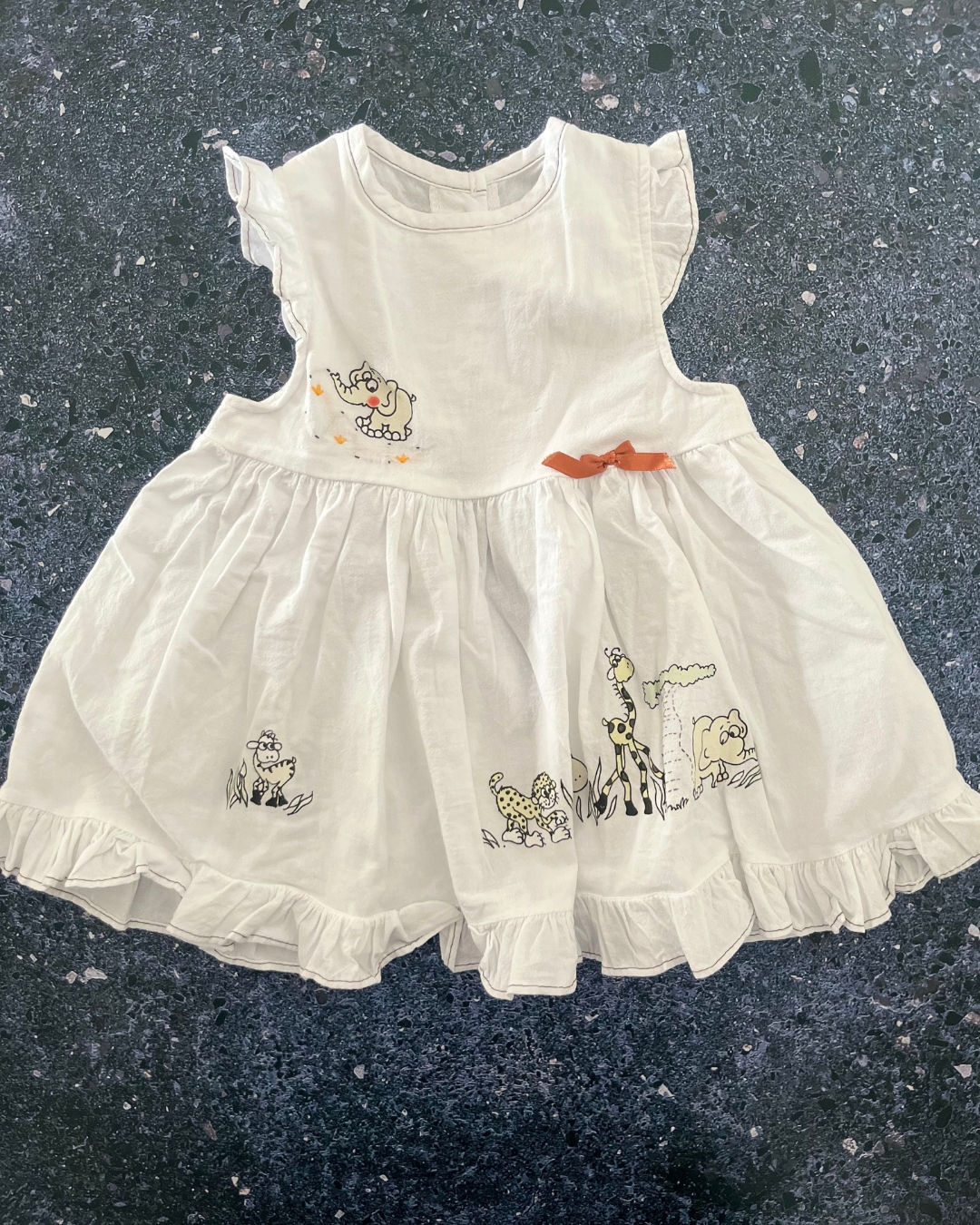 Shongololo white animal dress 18/24M