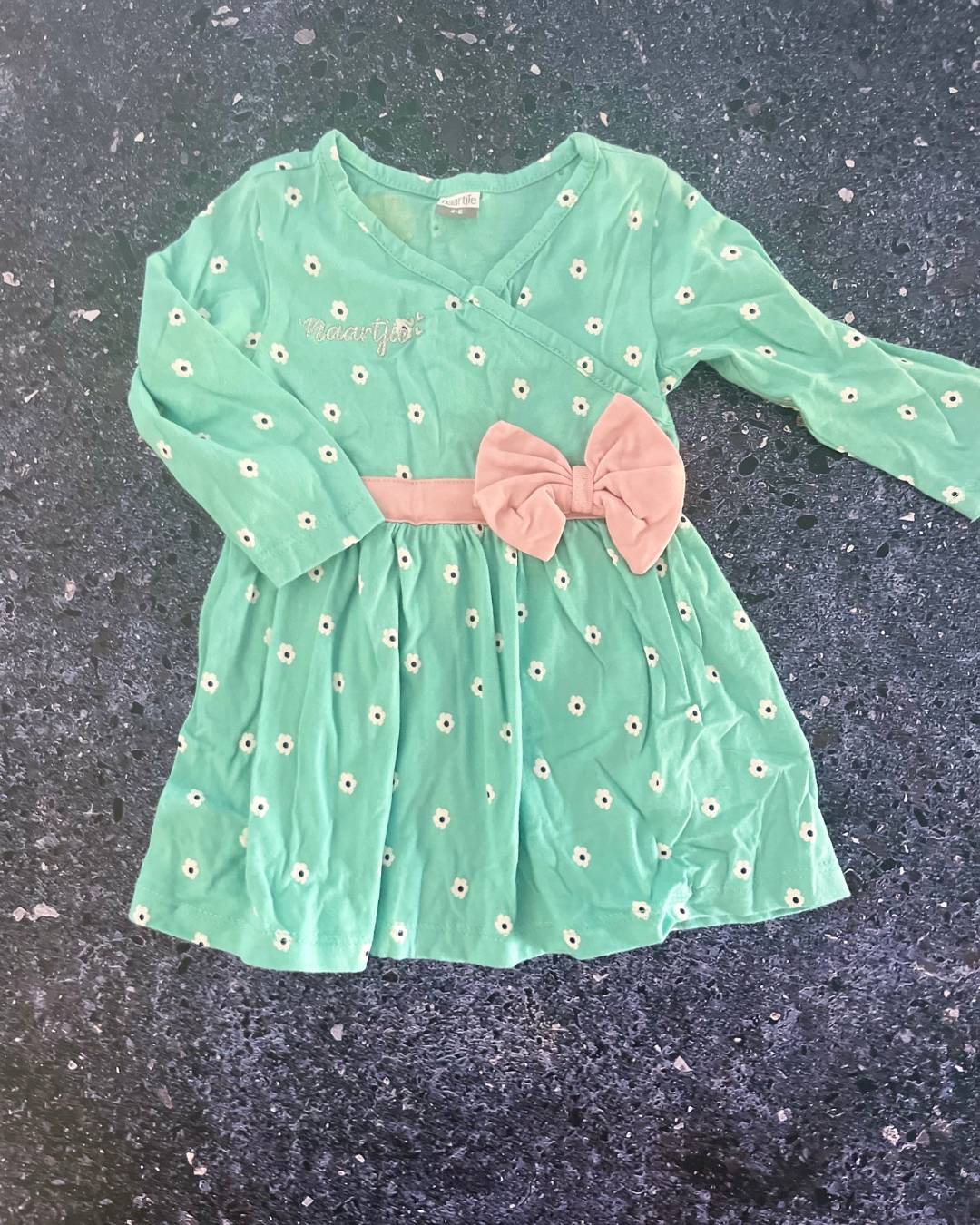 Naartjie green floral dress 3/6M