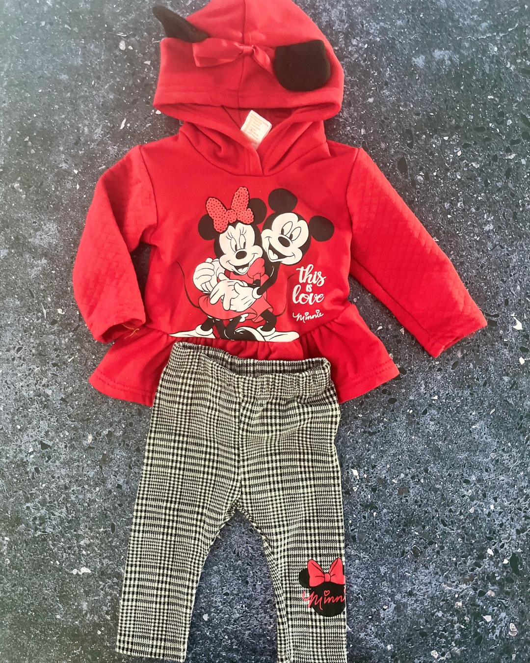 Disney red This is Love tracksuit set 3/6M