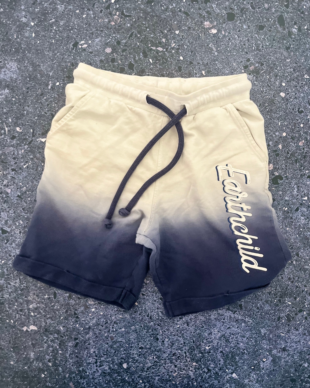 Earth Child blue and white fad in shorts 5/6Y