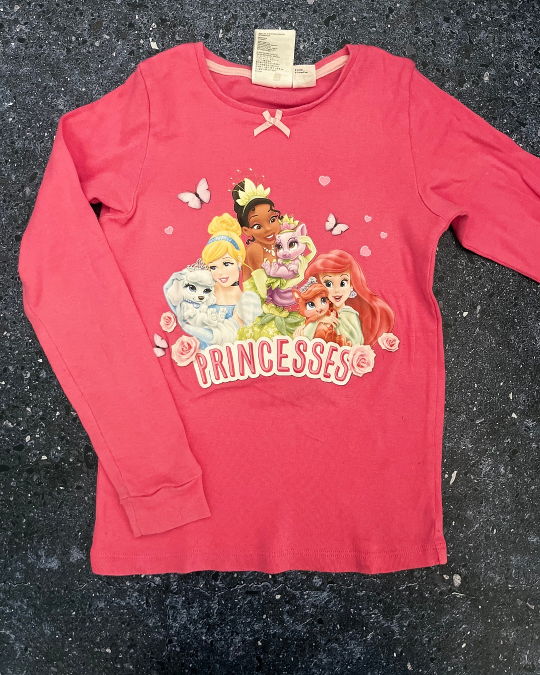 H&M pink princess long sleeve T shirt 6/8Y