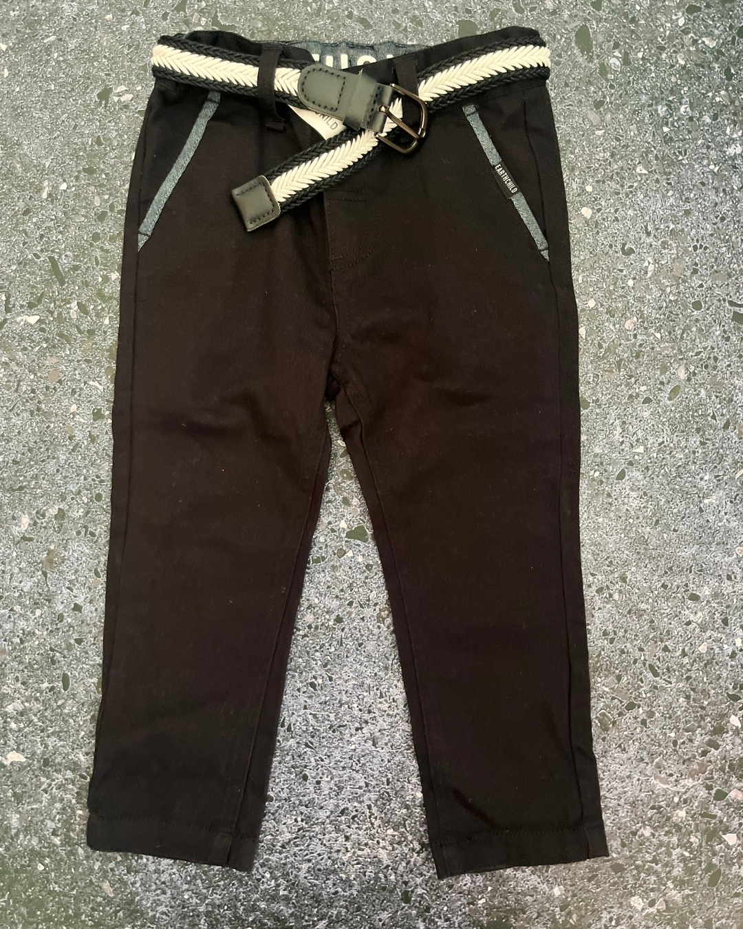 Earth Child navy pants with belt 18/24M