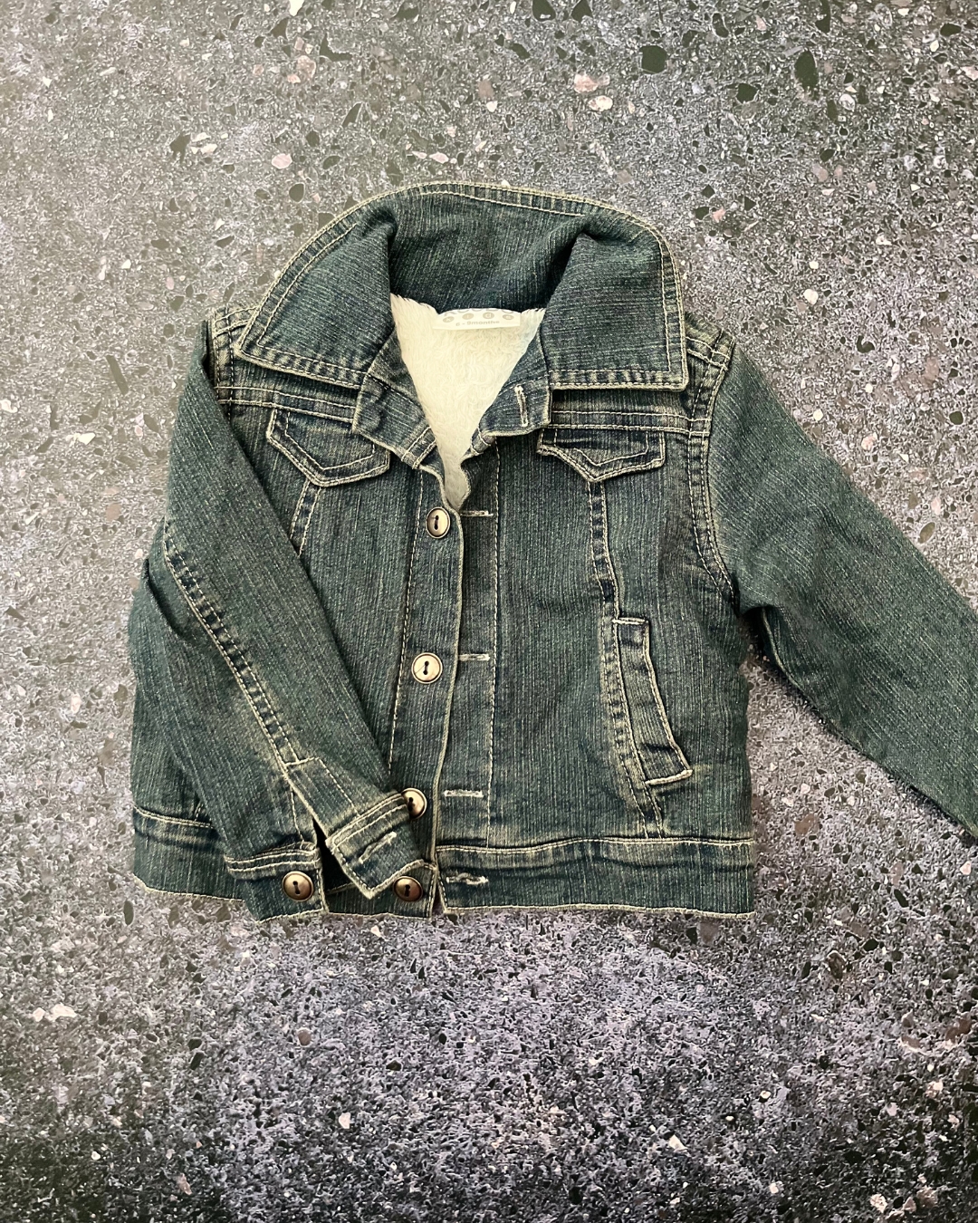 Keedo denim jacket with fleece lining 6/9M