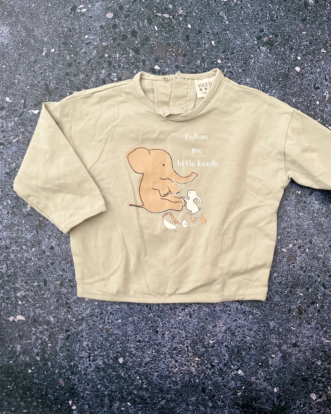 Keedo green Follow Me long sleeve T shirt 3/6M