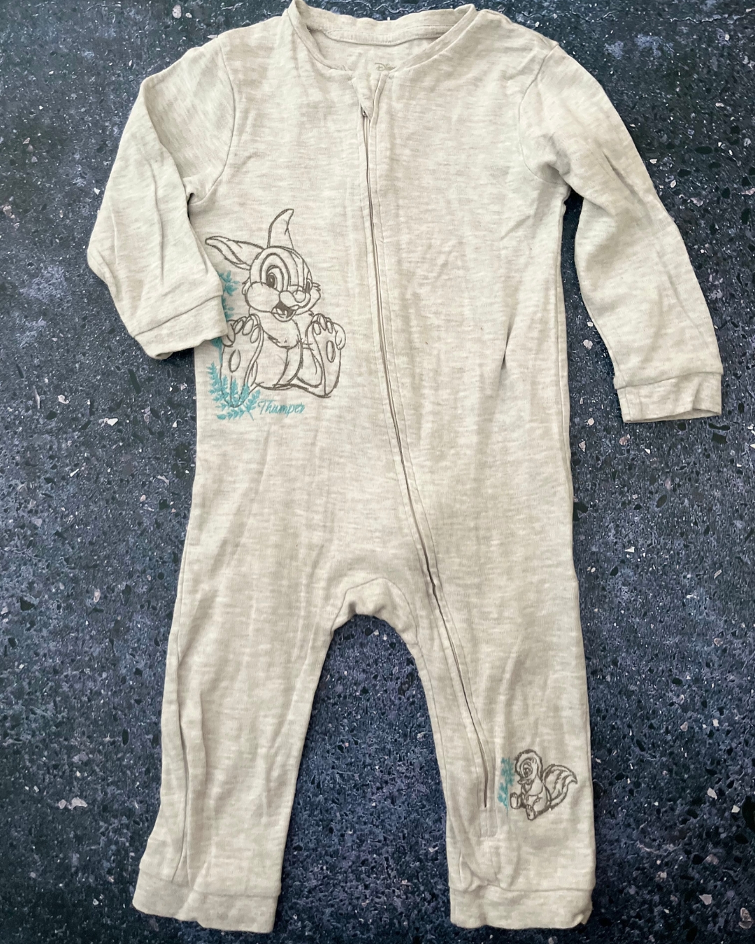 Disney grey Thumper onesie 12/18M