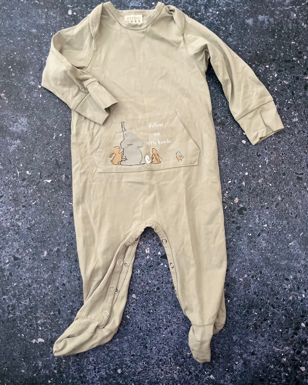 Keedo green Follow Me onesie 6/9M