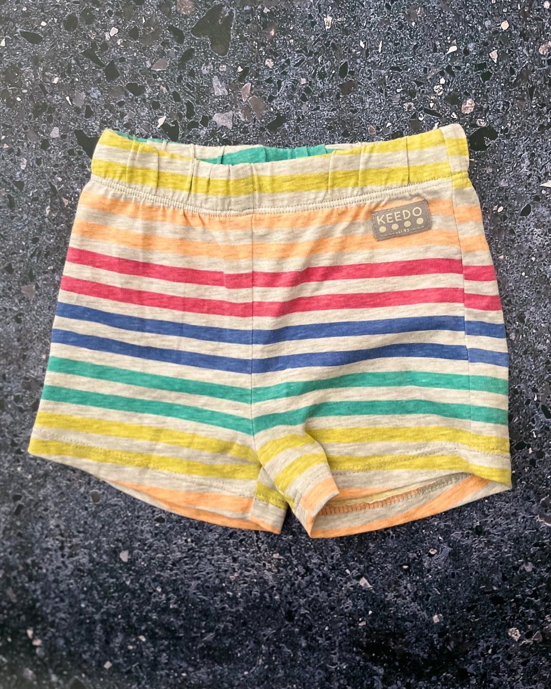 Keedo grey striped shorts 2/3Y