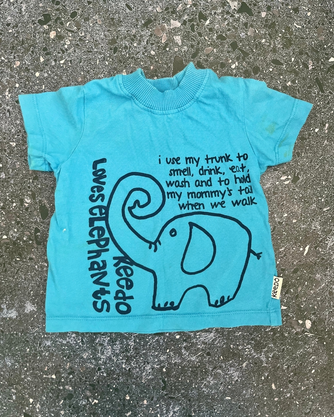 Keedo blue elephant T shirt 3/6M