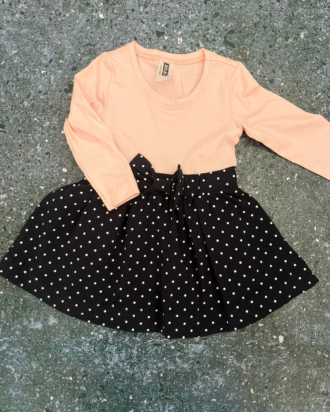 Beeline pink and blue polka dot dress 6/12M