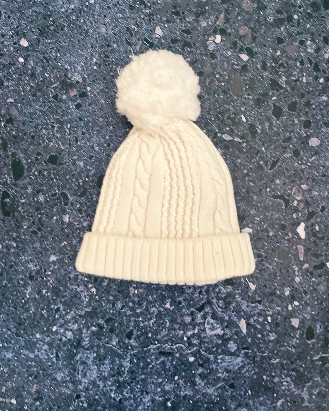 Woolworths white knitted beanie 1/3M