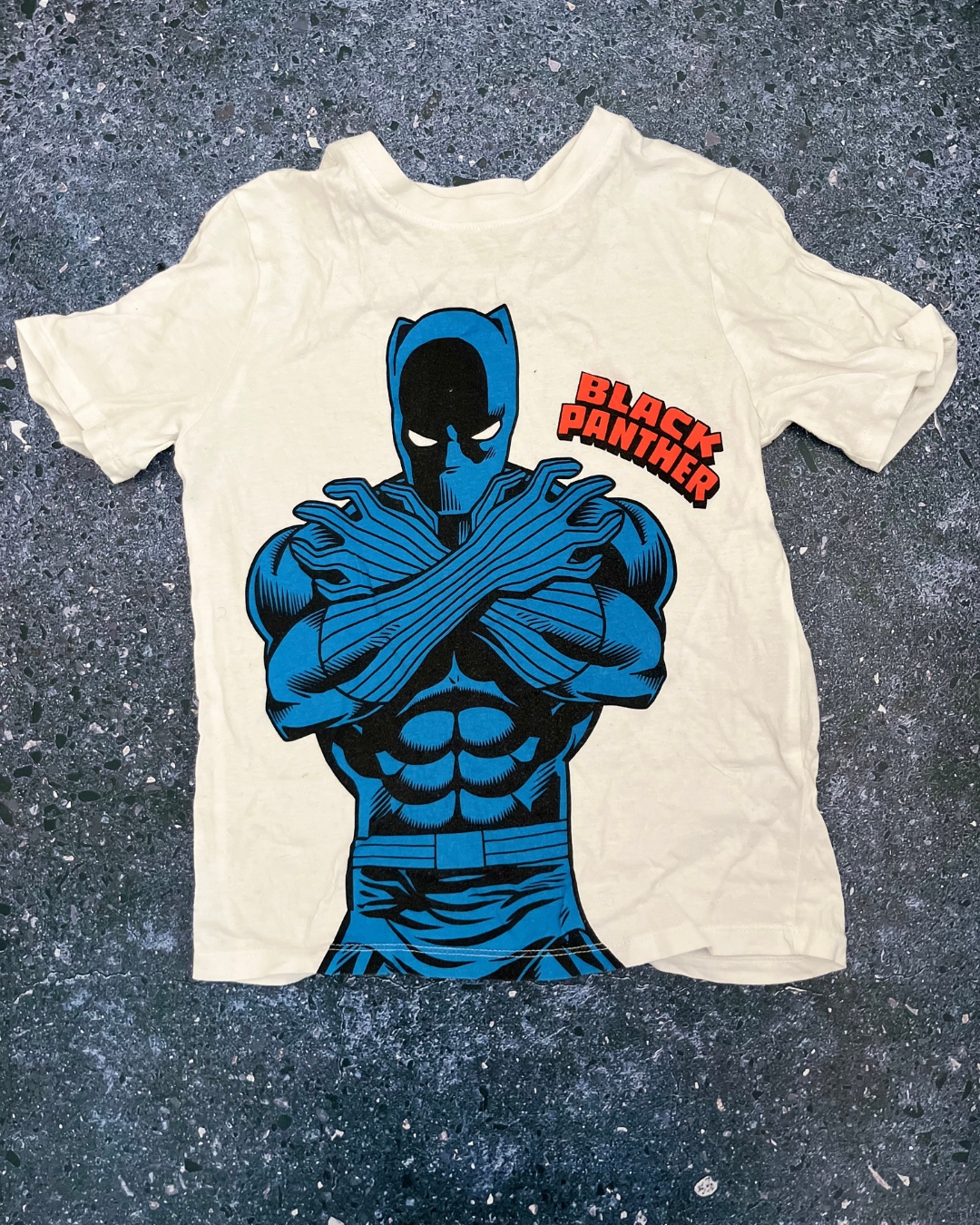 H&M white Black Panther T shirt 6/8Y