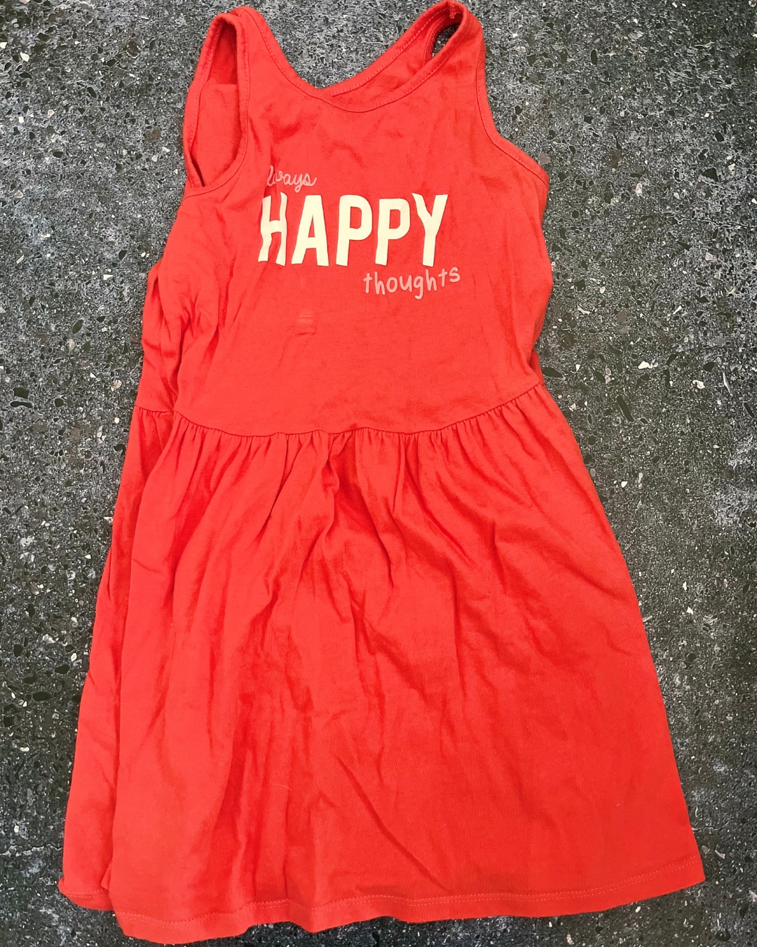 Woolworths red Happy Thoughts dress 8Y