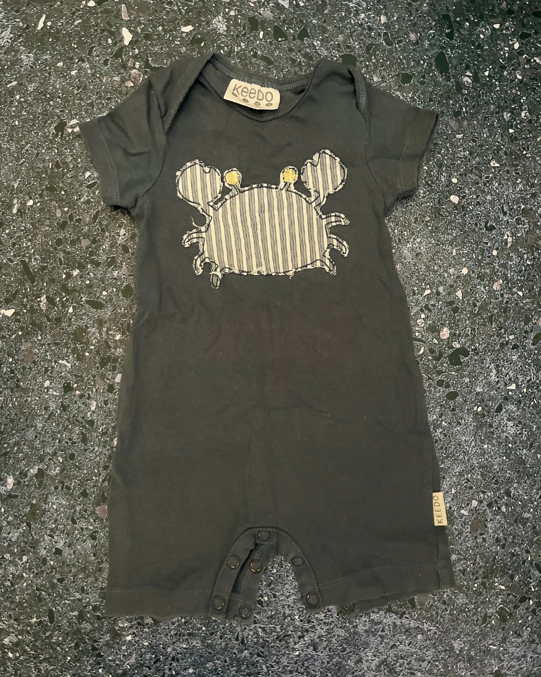 Keedo blue crab romper 3/6M