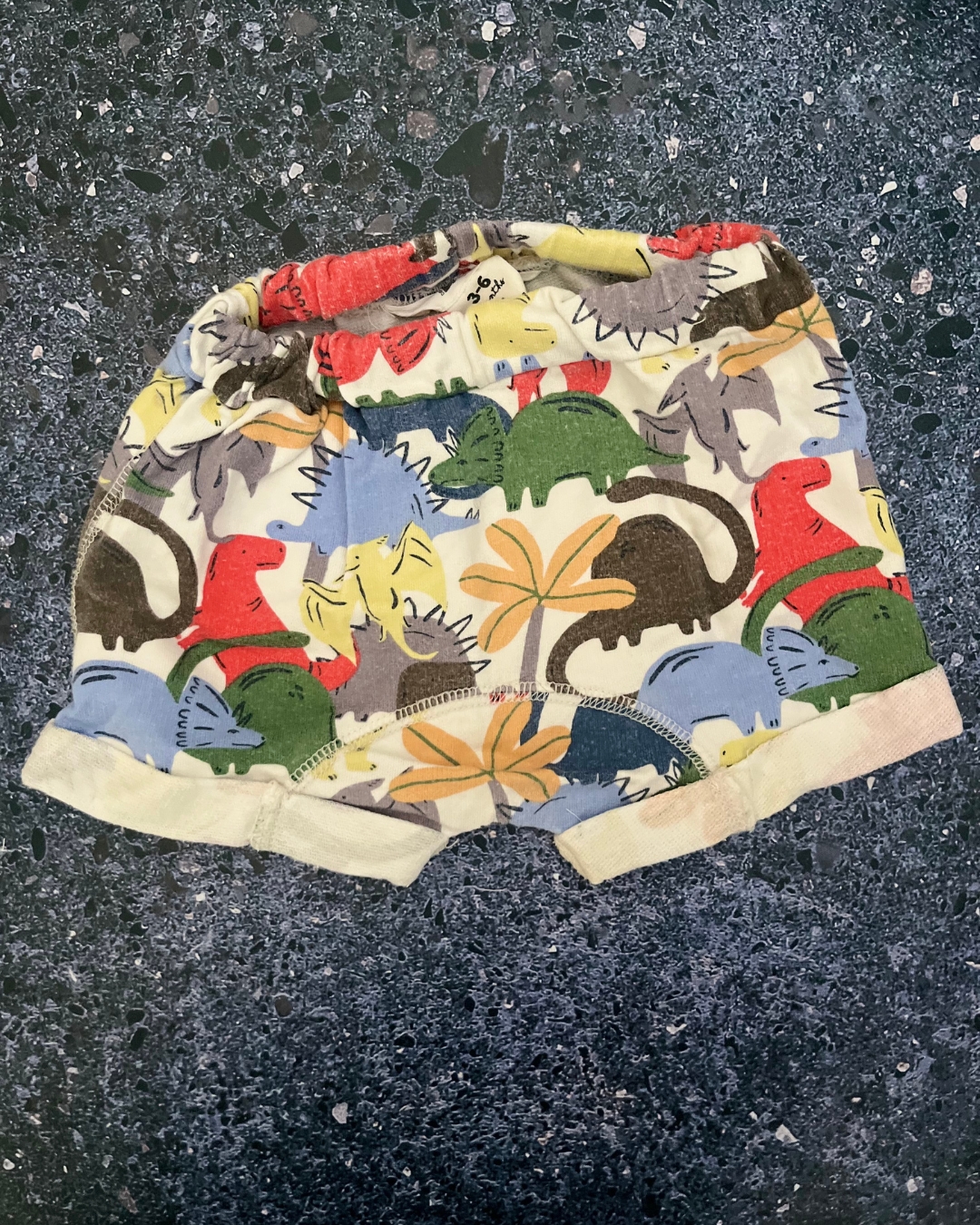 Cotton On white dinosaur shorts 3/6M