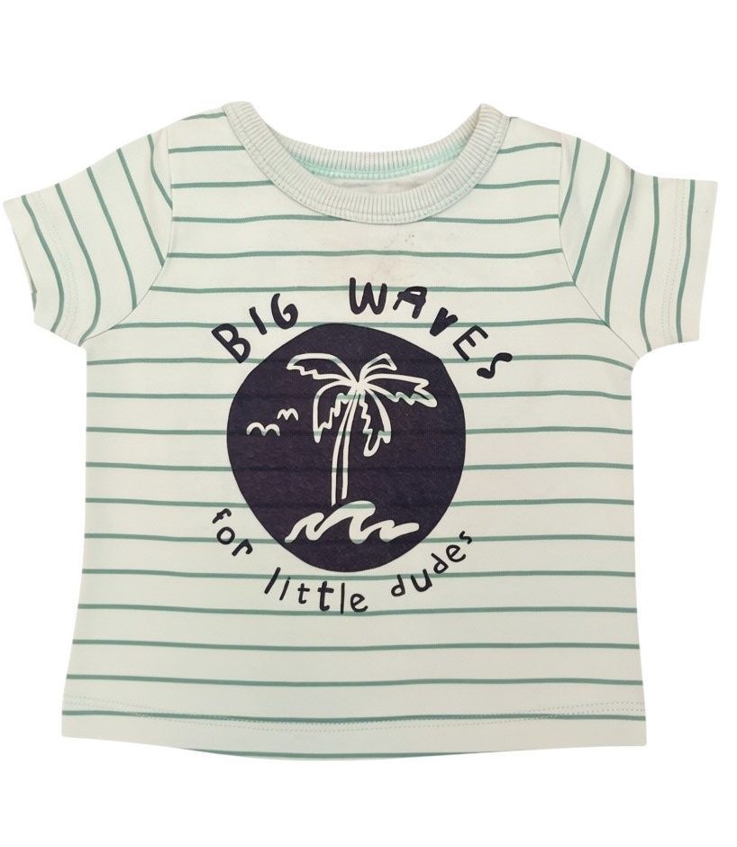 Woolworths green Big Waves T shirt 3/6M