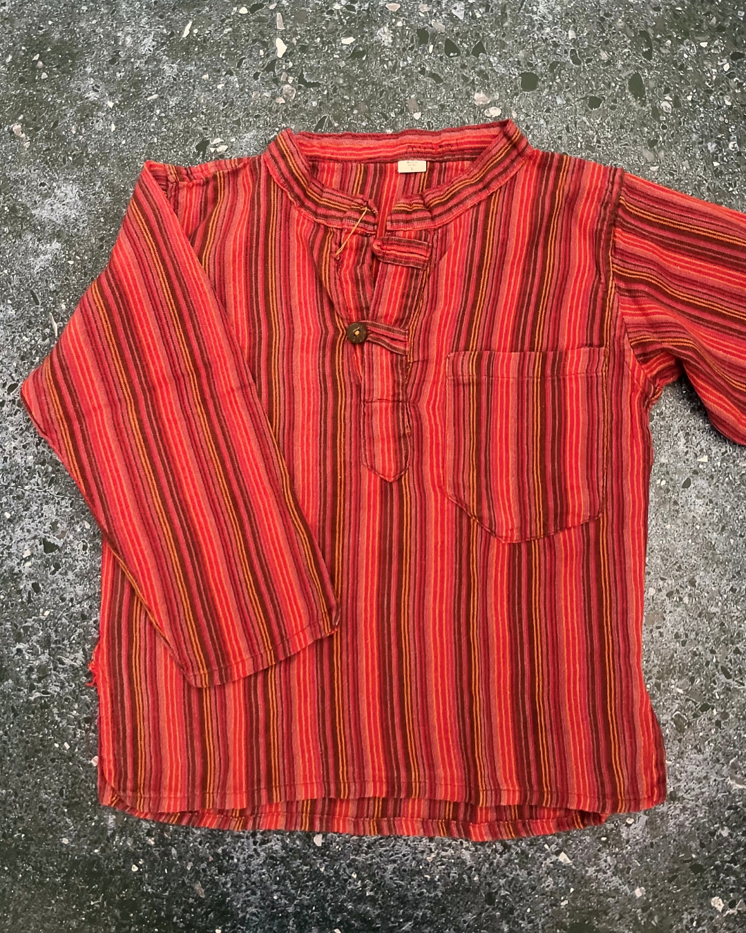 Red stripe collared shirt Large