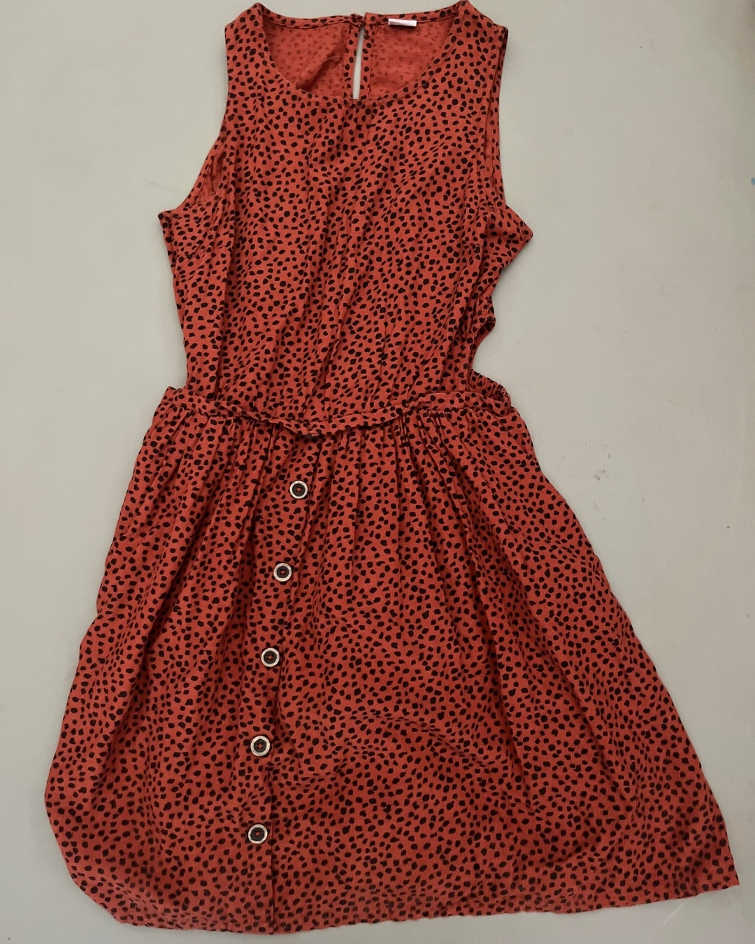 Next burnt orange polka dots dress 11Y