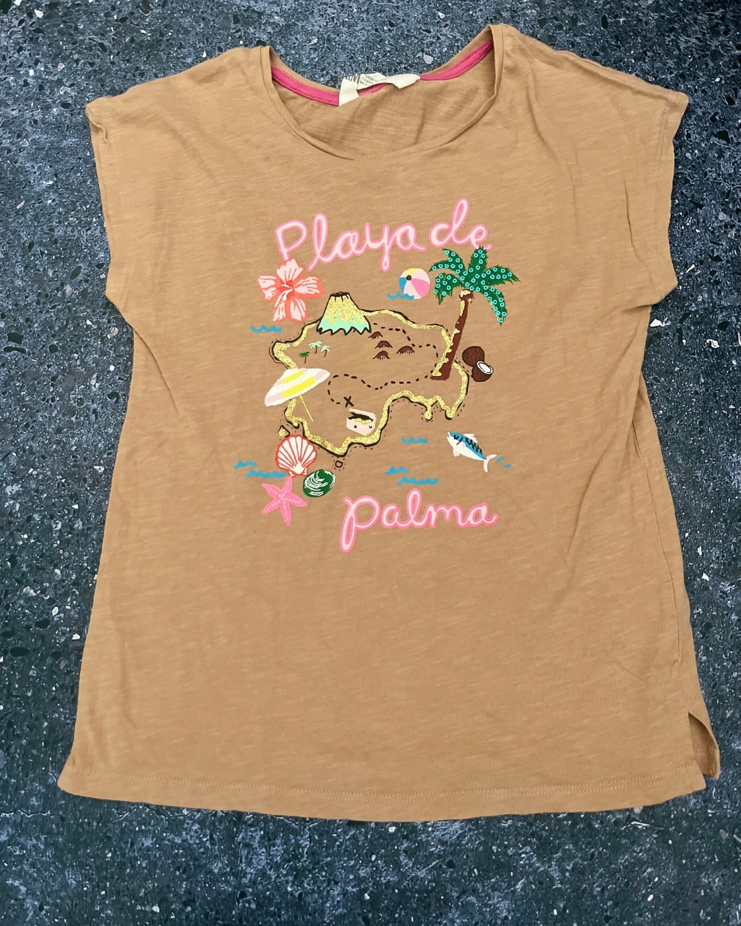H&M brown Playa de Palma T shirt 8/10Y