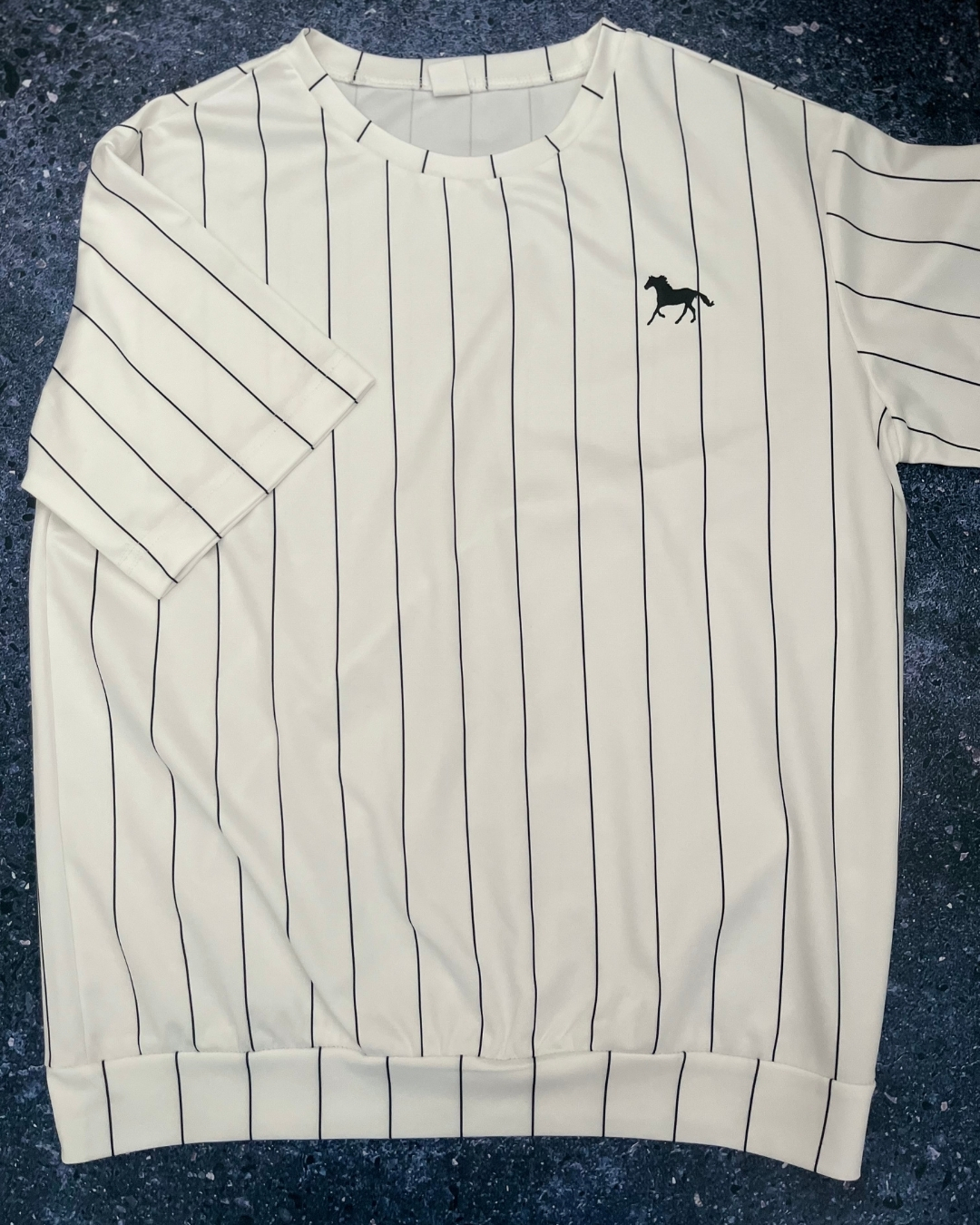 Shein white pin striped horse T shirt 13/14Y