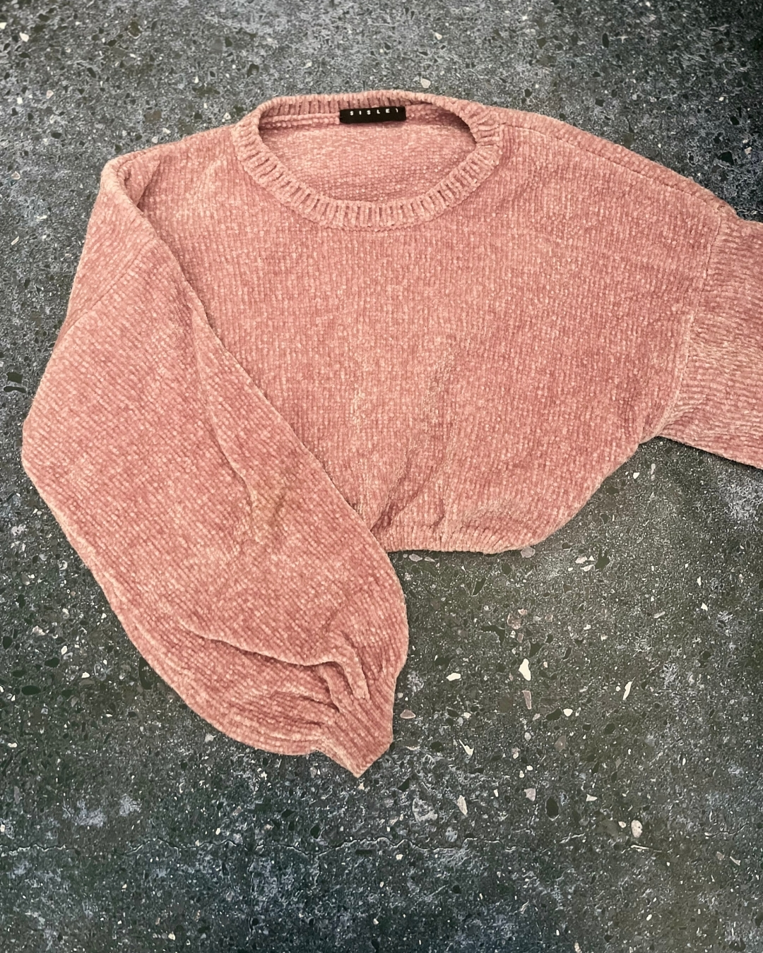Sisley pink sweater crop top 7/8Y