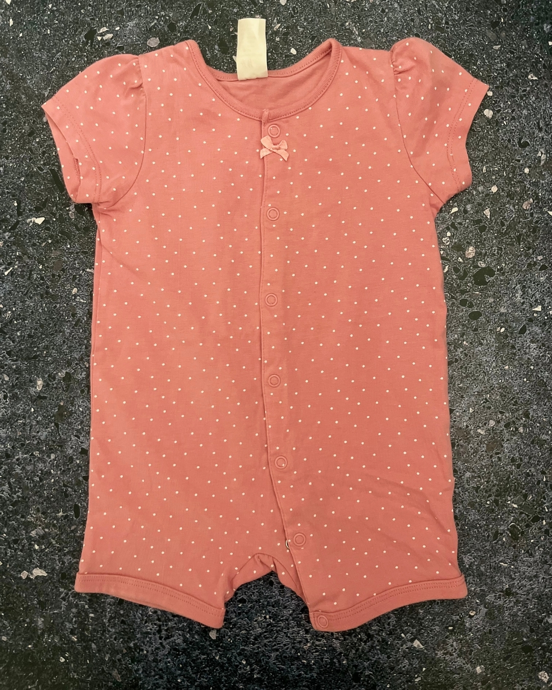 H&M pink polka dot romper 4/6M