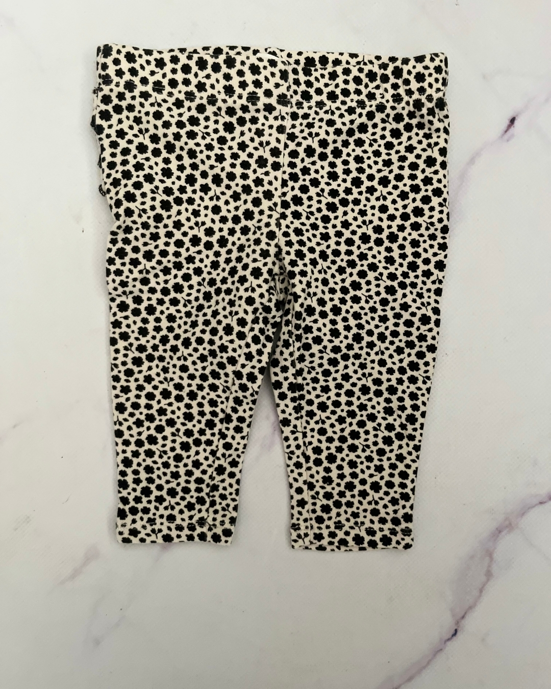 Cotton On black and white floral pants 0/3M