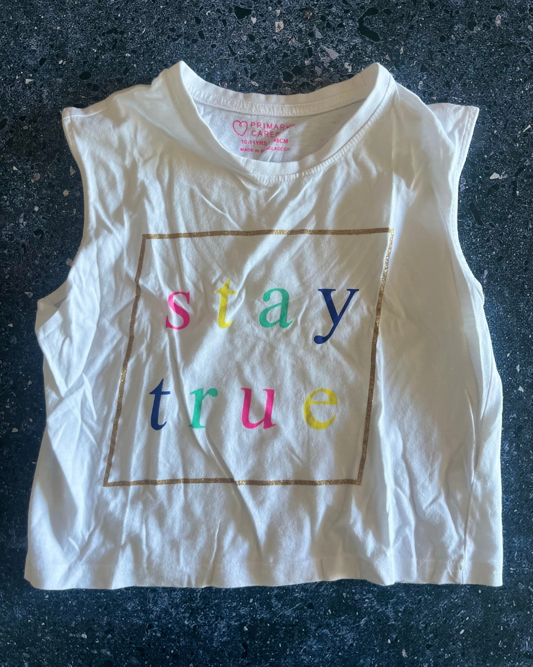 Primark white Stay True top 10/11Y