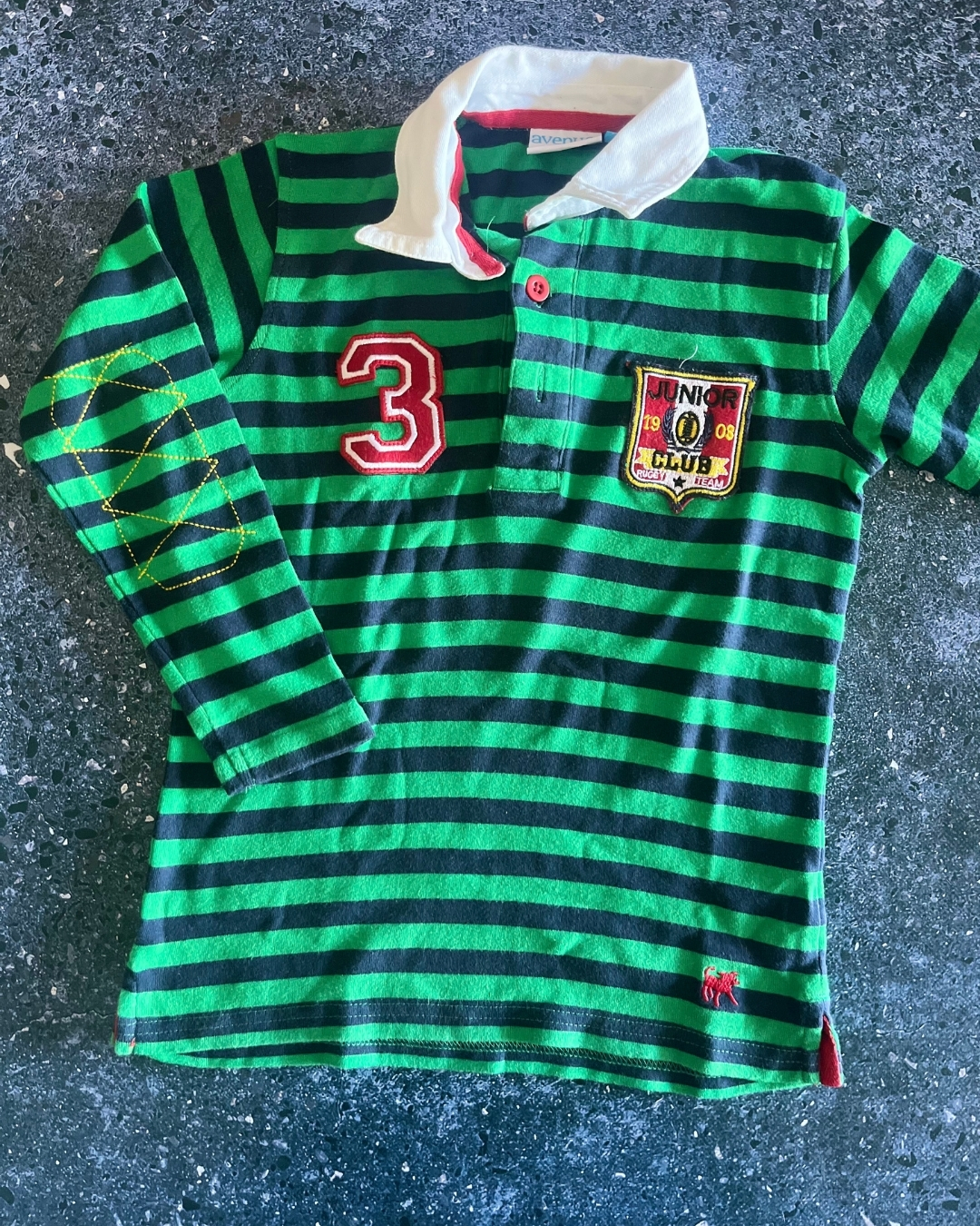 Avenue green and blue striped long sleeve T-shirt 7/8Y