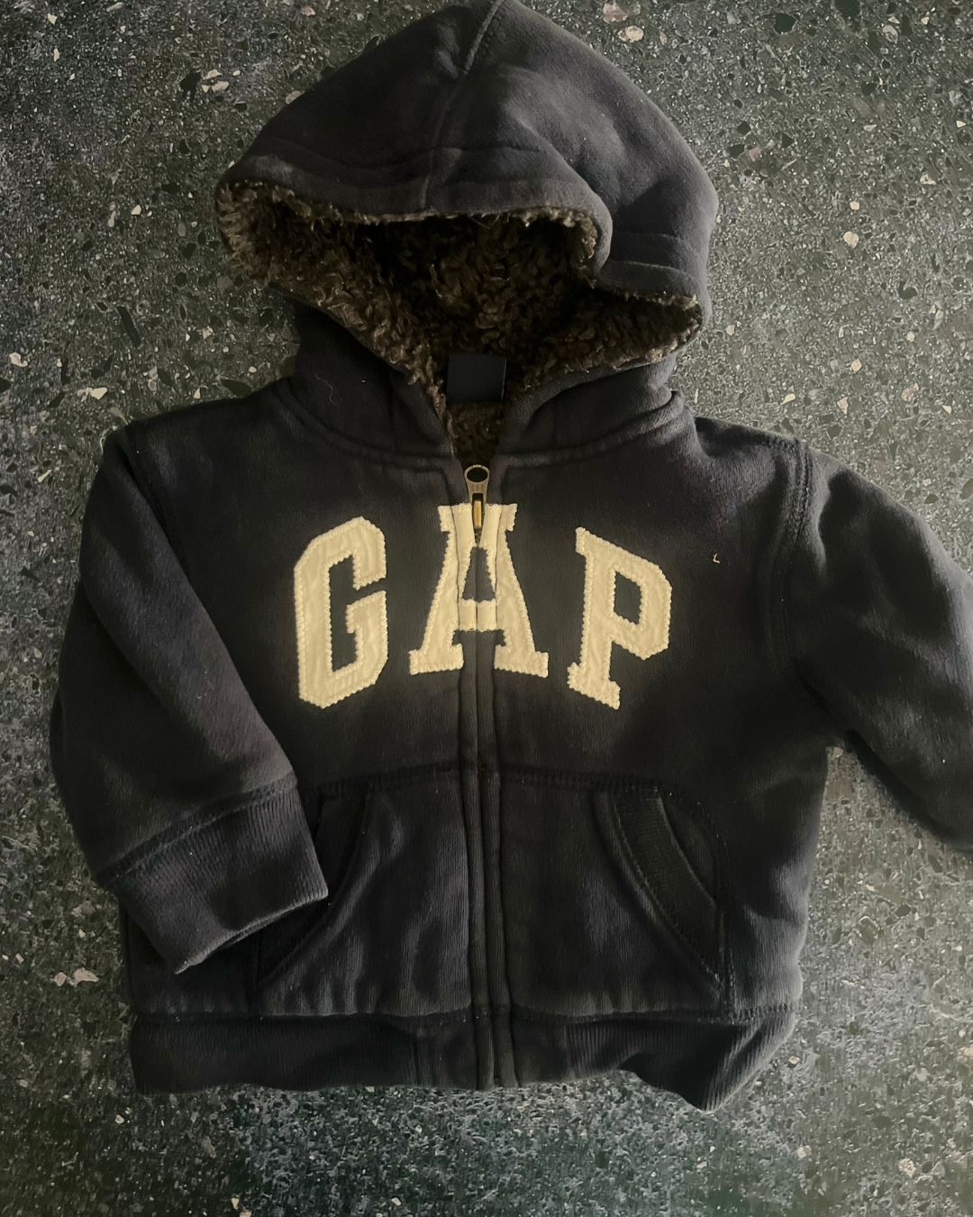 Gap blue fleece lined hoodie 6/12M