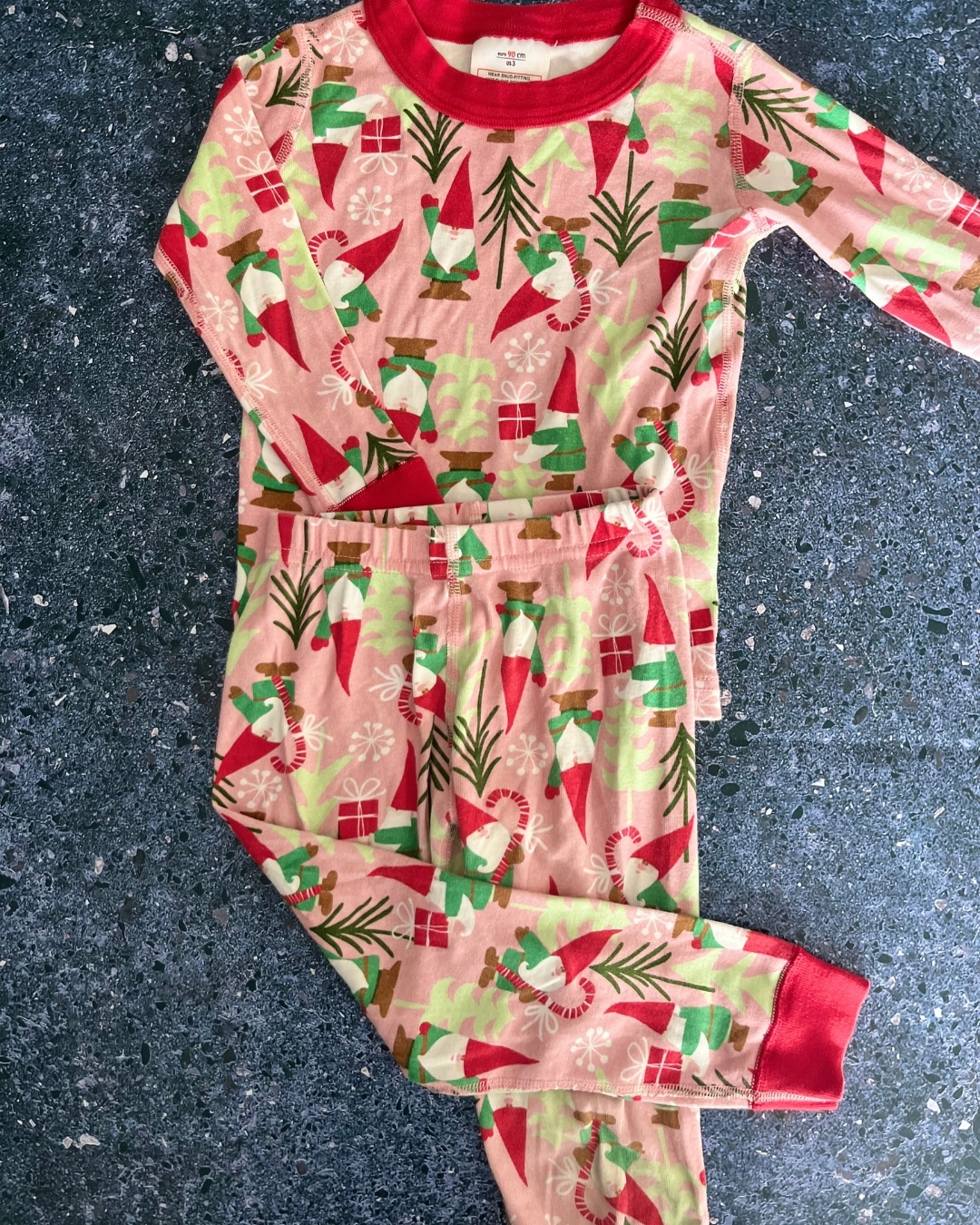 Hanna Andersson pink Xmas pajama set 3Y