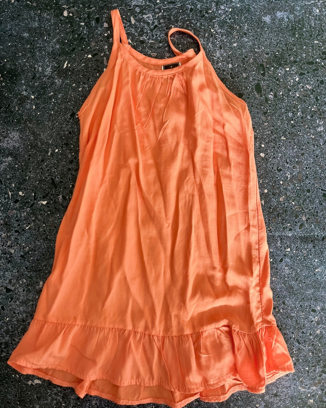 I.Q Girls orange summer strappy dress 5/6 Y