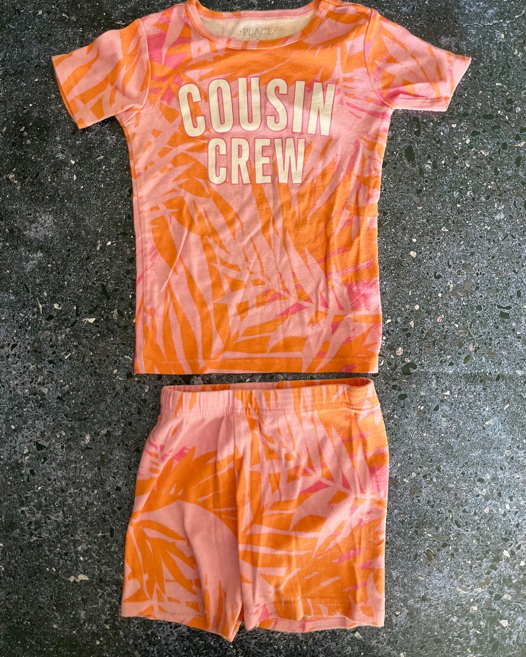 The Children's Place pink and orange floral pajama set 6Y