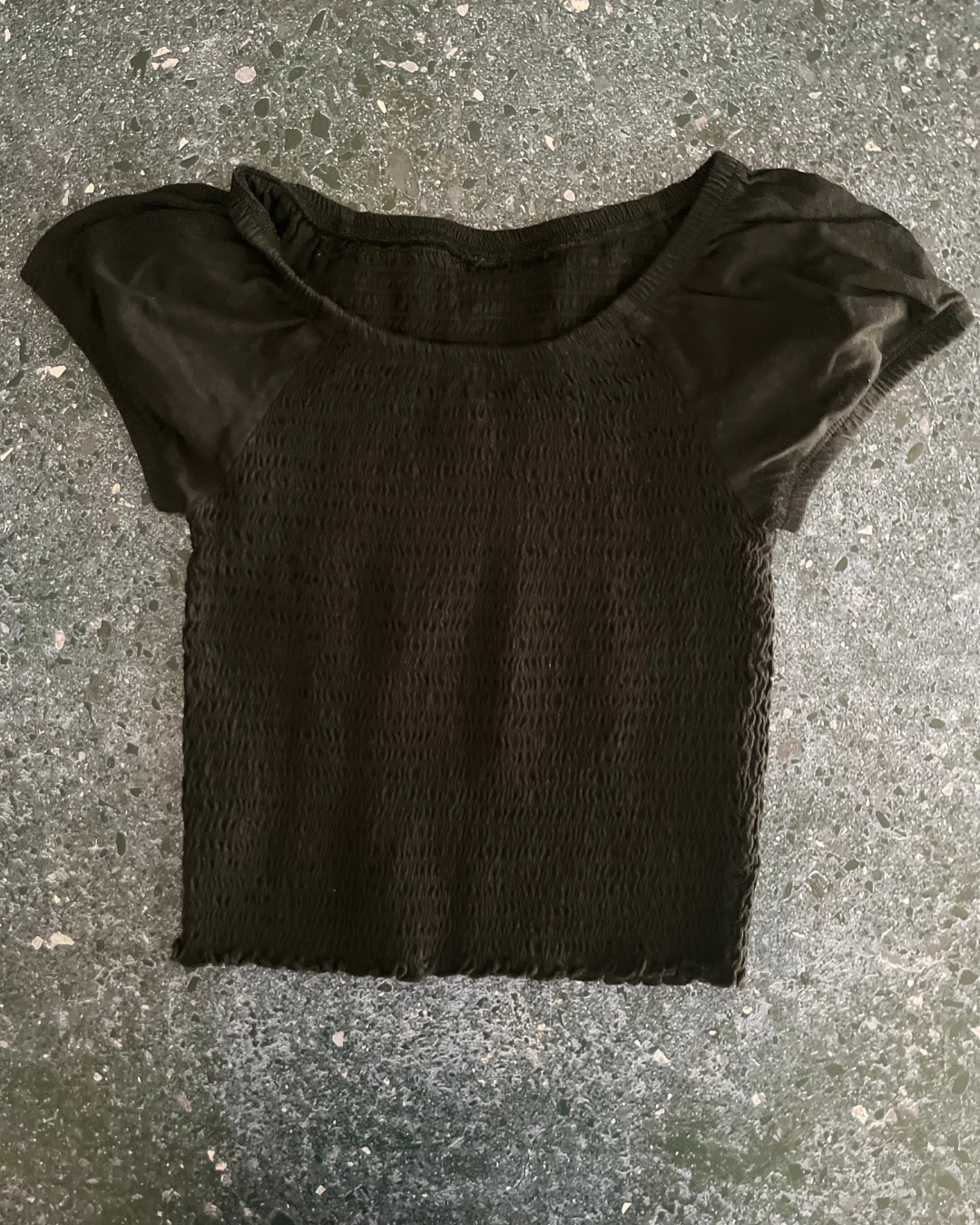 &US black ribbed top 10Y