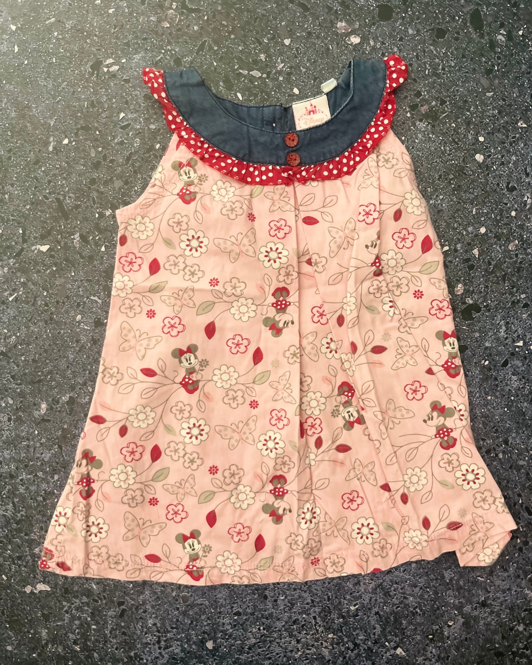 Disney pink floral dress 9/12M