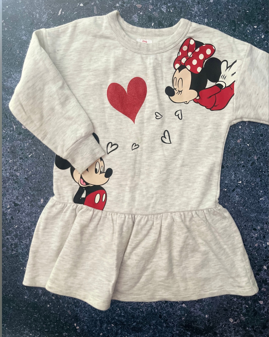 Woolworths Mickey Mouse grey melange dress 3Y