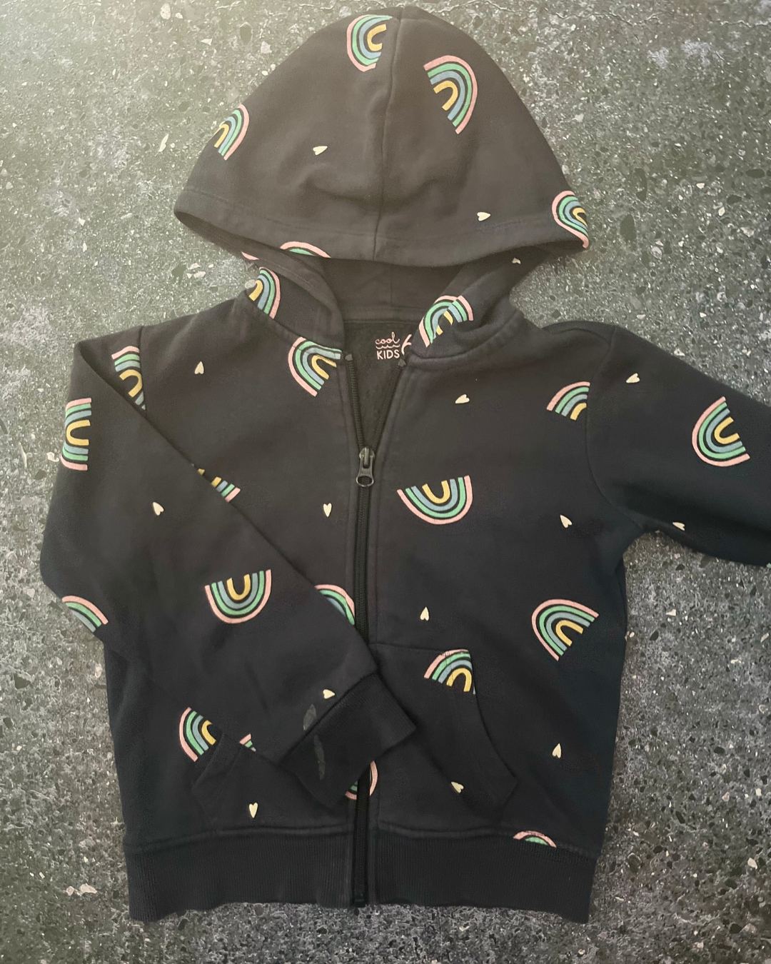 Woolworths blue rainbow hoodie 6Y