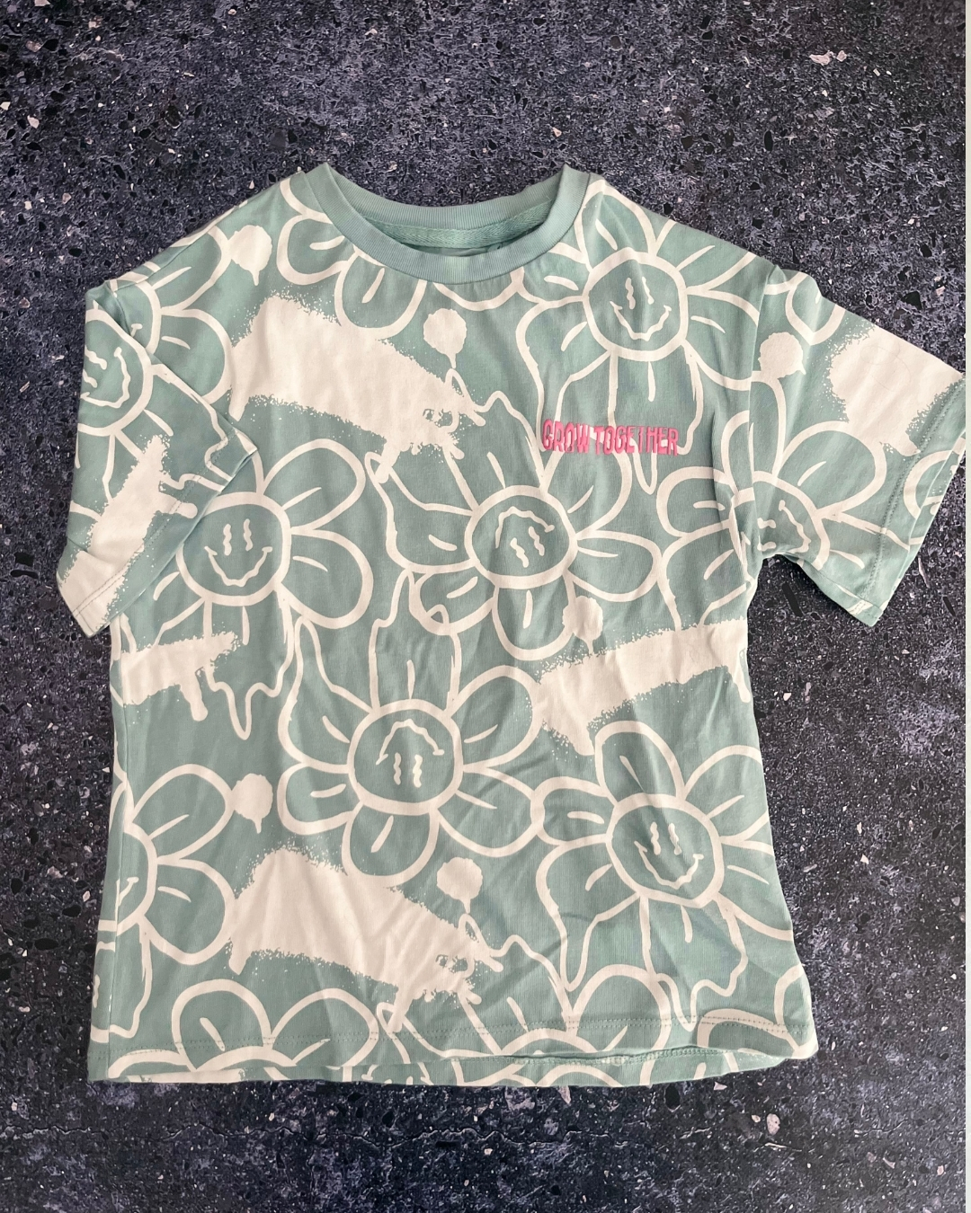 Next mint green printed T-shirt 5Y