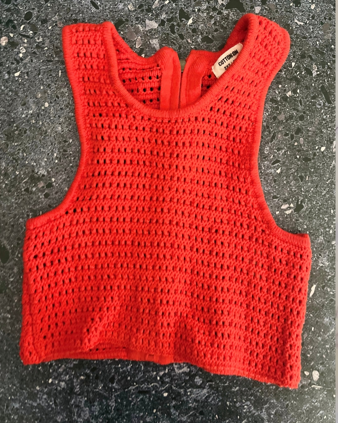 Cotton On red knitted vest cardigan 2Y