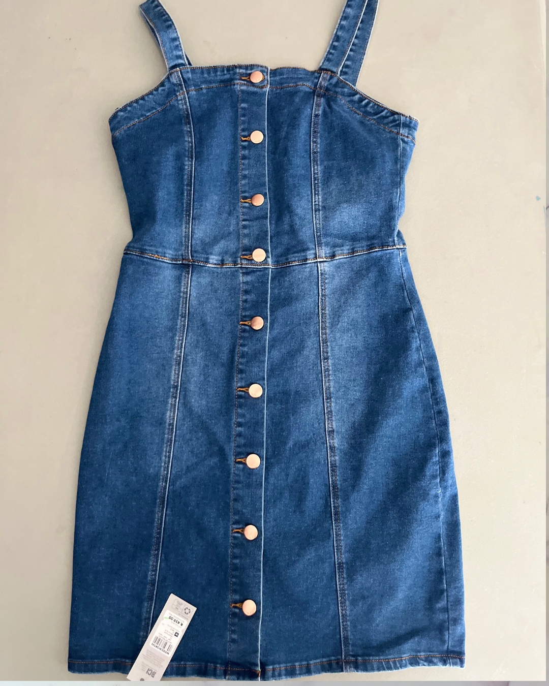 *NEW* &US blue strappy denim dress 14Y