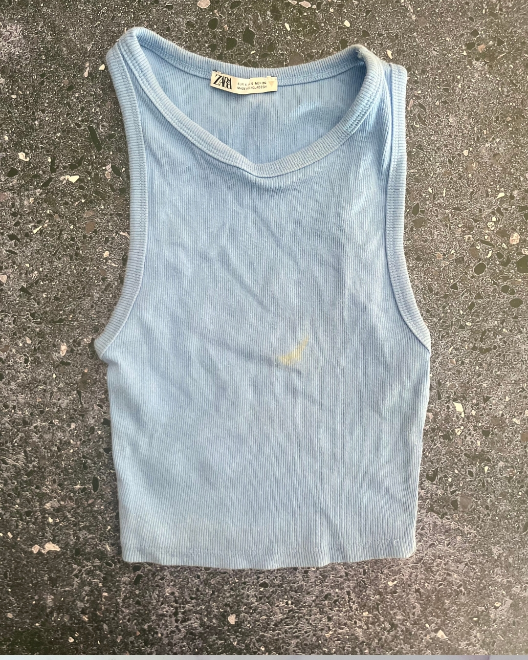 Zara blue ribbed vest Small