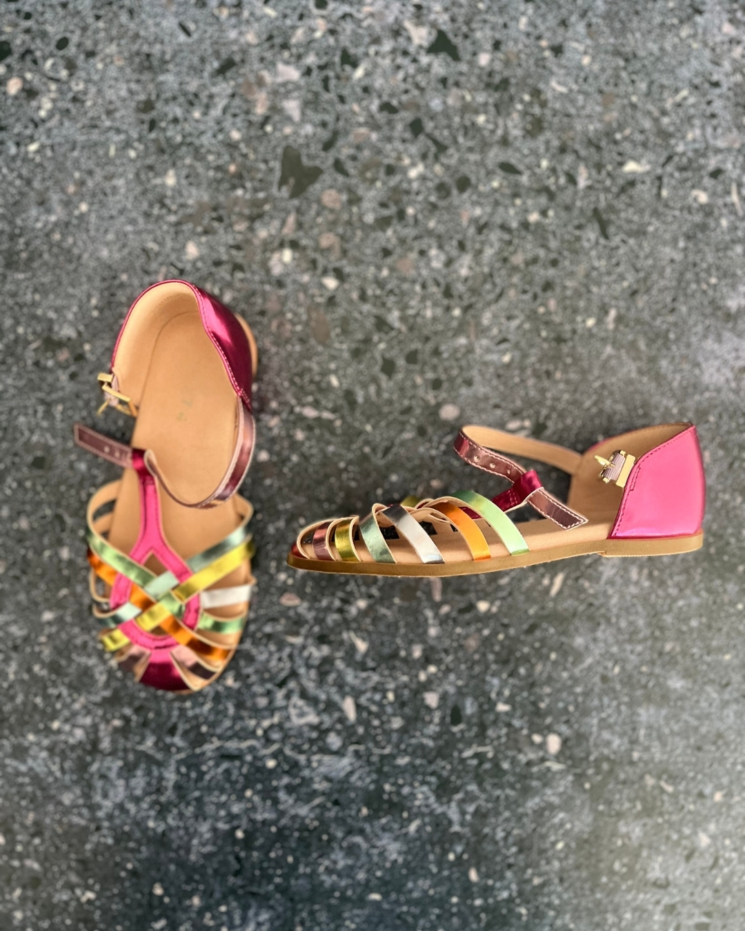 Next pink strappy sandals Size 12