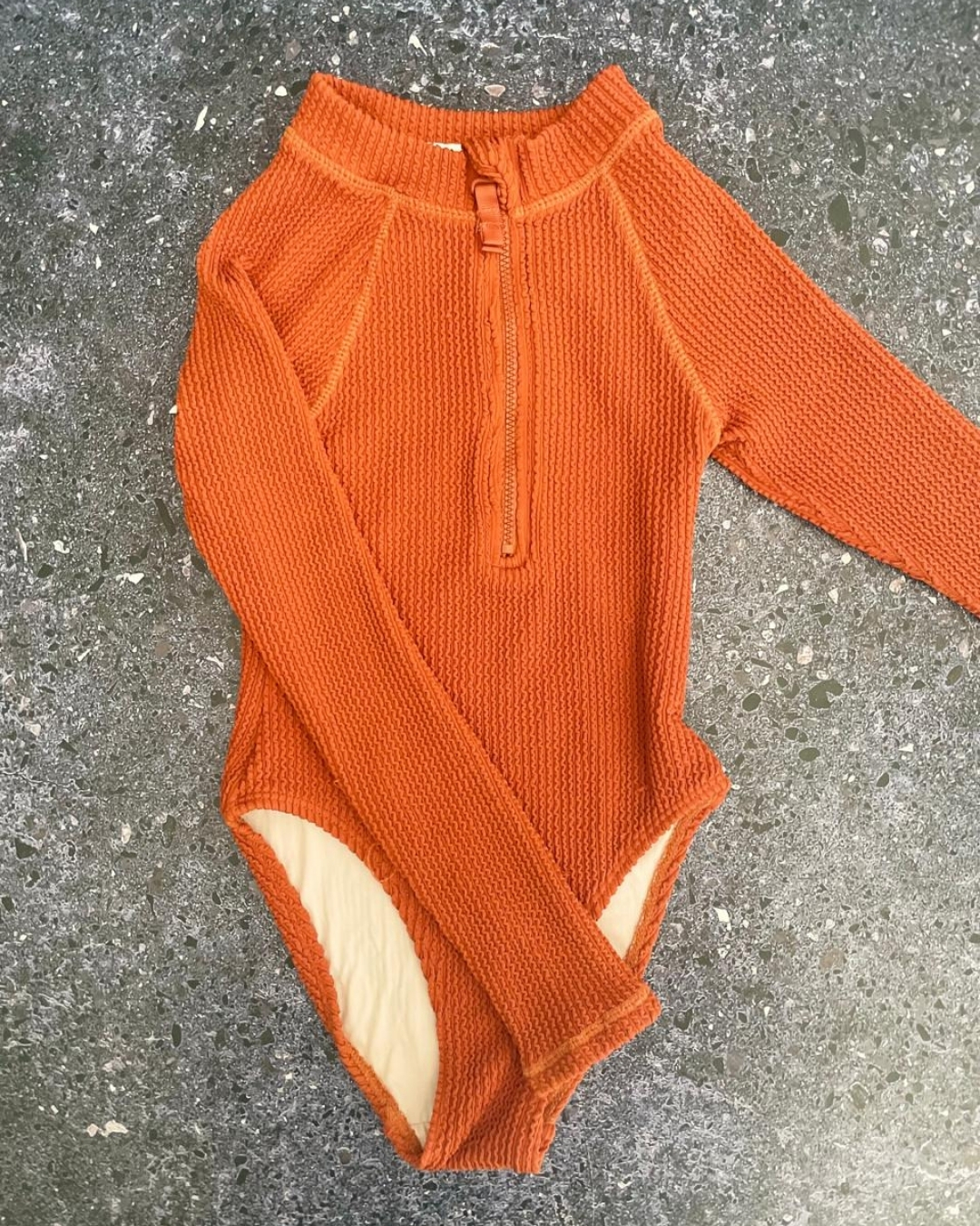 Cotton On burnt orange swimming costume 6Y